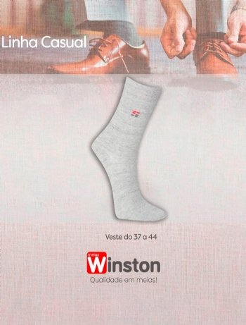 Meia Casual Winston Cano Alto 0600-009 Cinza