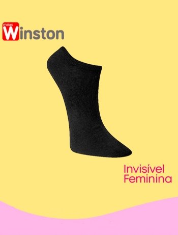 Meia Feminina Winston Cano Invisível 0511-003 Preto