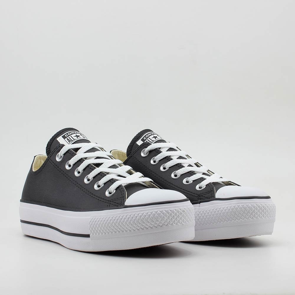 Tênis Converse Chuck Taylor All Star Ox Lift Couro Platform Preto Feminino  - Paqueta Esportes